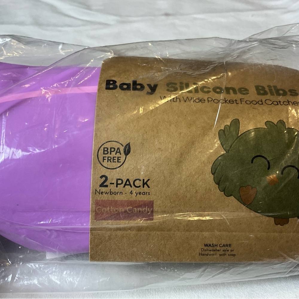 Baby Bibs 2 Pack Purple KeaBabies Purple Silicone Dishwasher safe